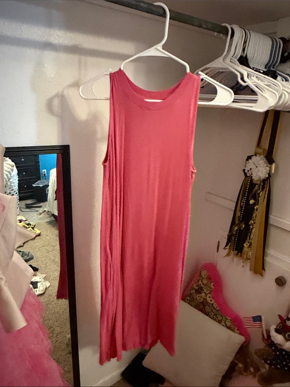 Sleeveless Coral Pink Maxi Tank Dress